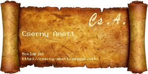 Cserny Anett névjegykártya